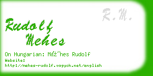 rudolf mehes business card